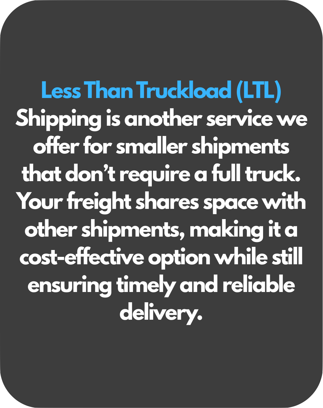 Full Truck Load Back